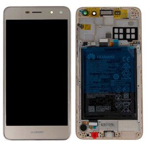 Genuine Huawei Y6 2017 LCD Screen & Touch Digitiser With Frame & Battery - Gold