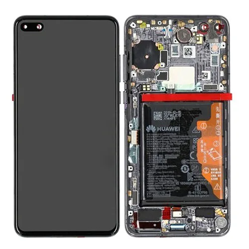 Genuine Huawei P40 LCD Screen & Touch Digitiser With Frame & Battery - Black