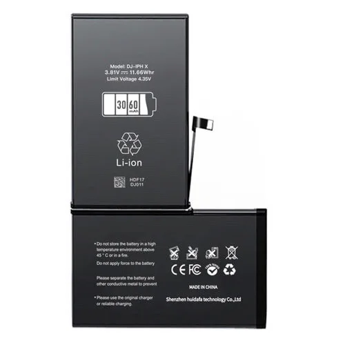 xbatteryhigh.jpg Mr Pixels iPhone X AAA Quality High Capacity 3060mAh Replacement Battery