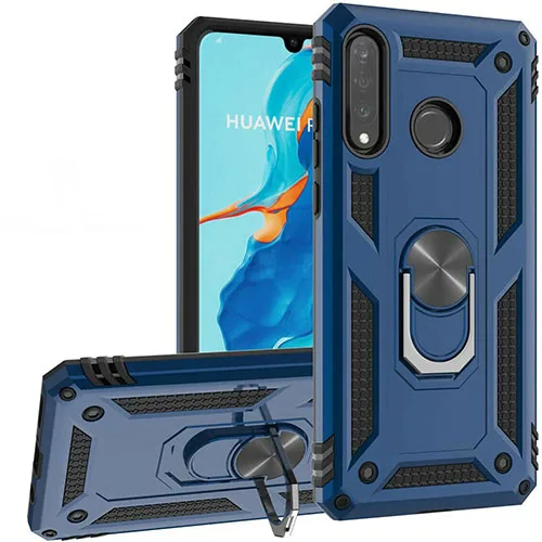 Huawei P30 lite Hybrid Dual-Layer Armour Case With Magnetic Ring Stand - Image 2