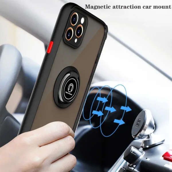 Frosted Hybrid Case With Magnetic Ring Stand - All iPhone Inc. 14 Series