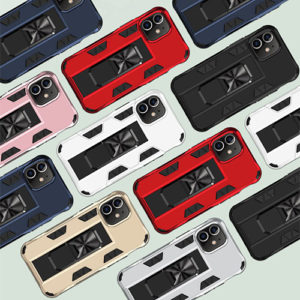 Hybrid Dual-Layer Armour Case With Magnetic Kick Stand - iPhone