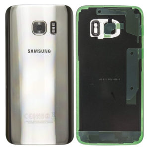 Genuine Samsung G930 Galaxy S7 Rear Back Glass / Battery Cover With Camera Lens - Silver