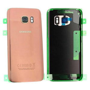 Genuine Samsung G970 Galaxy S7 Rear Back Glass / Battery Cover With Camera Lens - Pink