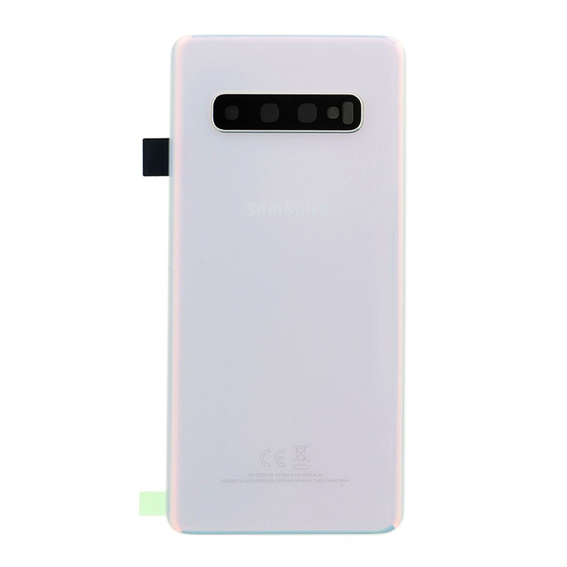 Genuine Samsung Galaxy S10 Rear Back Glass / Battery Cover With Camera Lens - Prism White