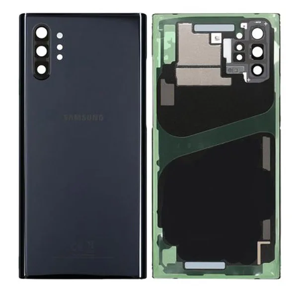 Genuine Samsung Galaxy Note 10+ Rear Back Glass / Battery Cover With Camera Lens - Aura Black