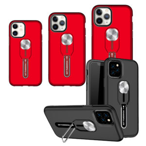 iPhone 12 Dual-Layer Shockproof Finger Strap Stand Case