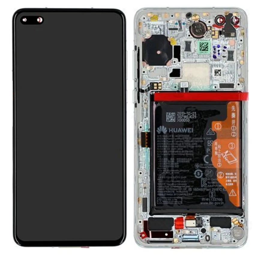02353MFW.jpg Genuine Huawei P40 LCD Screen & Touch Digitiser With Frame & Battery - 14 Day - Ice White