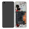 Genuine Huawei P40 Pro LCD Screen & Touch Digitiser With Frame & Battery - 14 Day - Ice White
