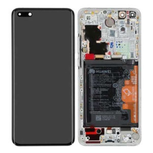 Genuine Huawei P40 Pro LCD Screen & Touch Digitiser With Frame & Battery - 14 Day - Ice White