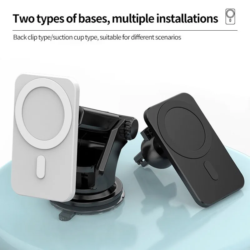 Magnetic Windscreen / Vent Car Mount Holder 15W Wireless Charger for iPhone 12 Series - Image 2