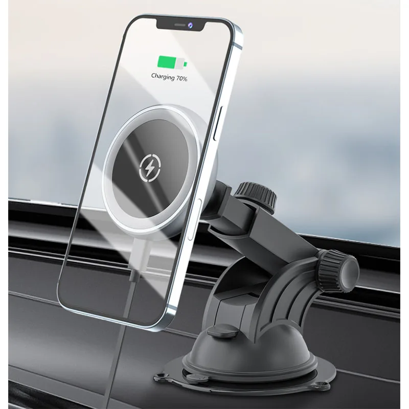 magsafeholder2.jpg Magnetic Windscreen / Vent Car Circular Mount Holder 15W Wireless Charger for iPhone 12 Series