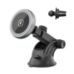 Magnetic Windscreen / Vent Car Circular Mount Holder 15W Wireless Charger for iPhone 12 Series - Image 2