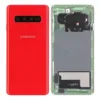 Genuine Samsung Galaxy S10 Rear Back Glass / Battery Cover With Camera Lens - Cardinal Red