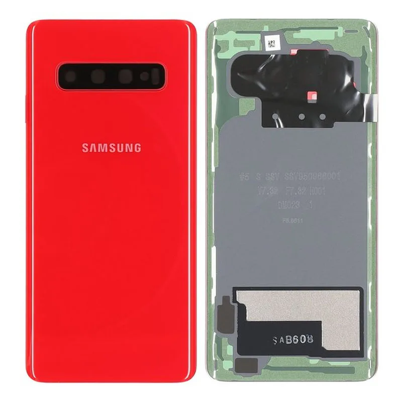 gh82-18378h-copy.jpg Genuine Samsung Galaxy S10 Rear Back Glass / Battery Cover With Camera Lens - Cardinal Red