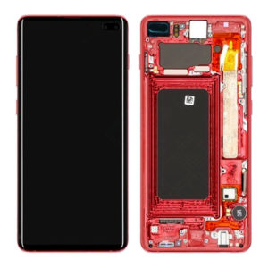 Genuine Samsung G975 Galaxy S10 Plus LCD Screen & Touch Digitiser - Cardinal Red
