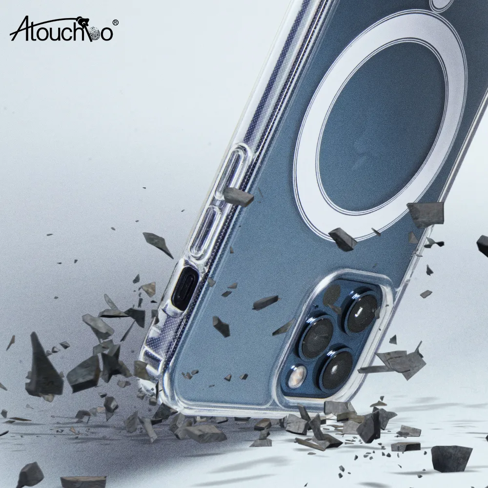 Atouchbo Genuine Anti-Shock Shockproof Magnetic Charging TPU Gel Case - iPhone 12 Series - Image 2