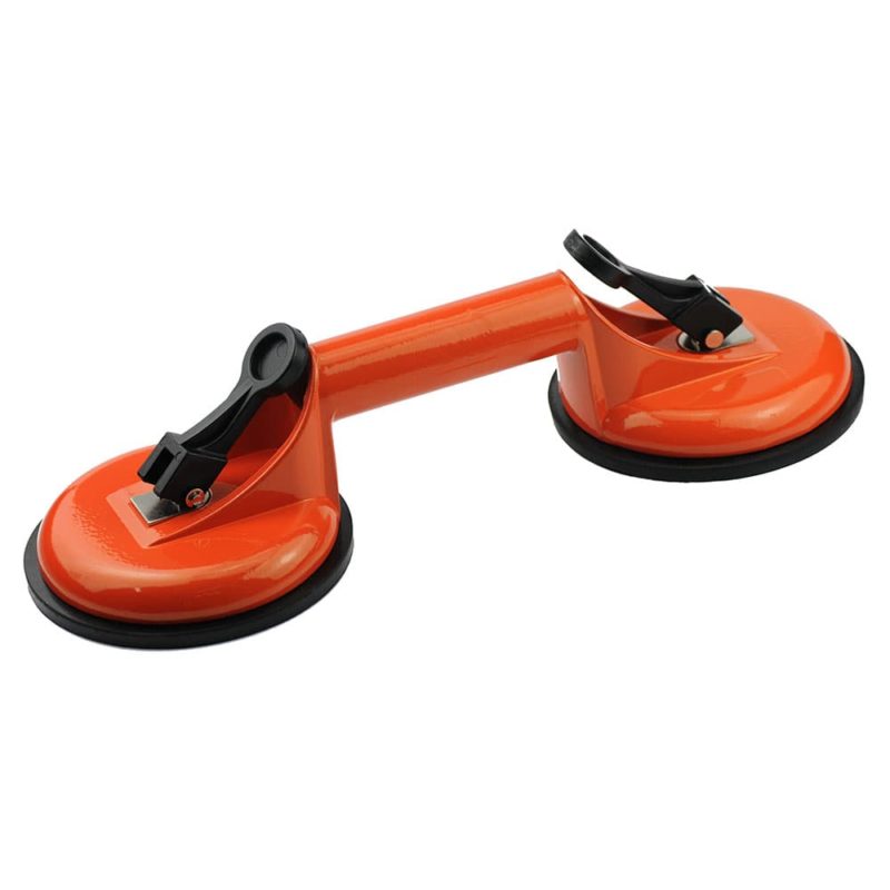 Heavy Duty Aluminium Dual Head 5-inch Glass Suction Cup Tool