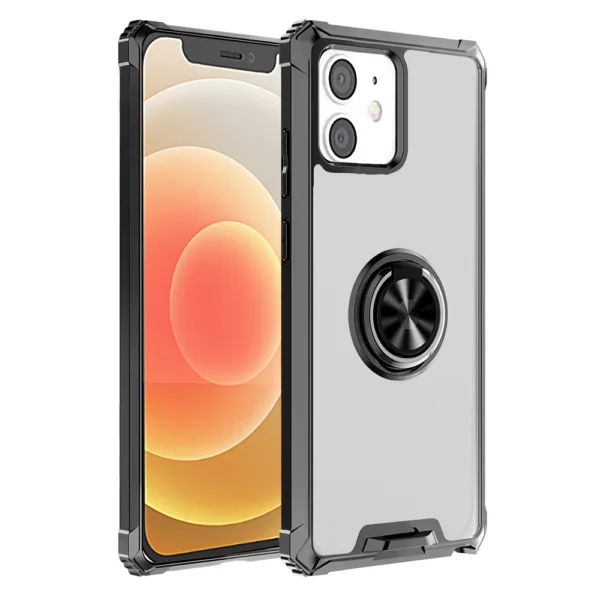 iPhone 12 Series Transparent Hybrid Armour Ring Stand Case