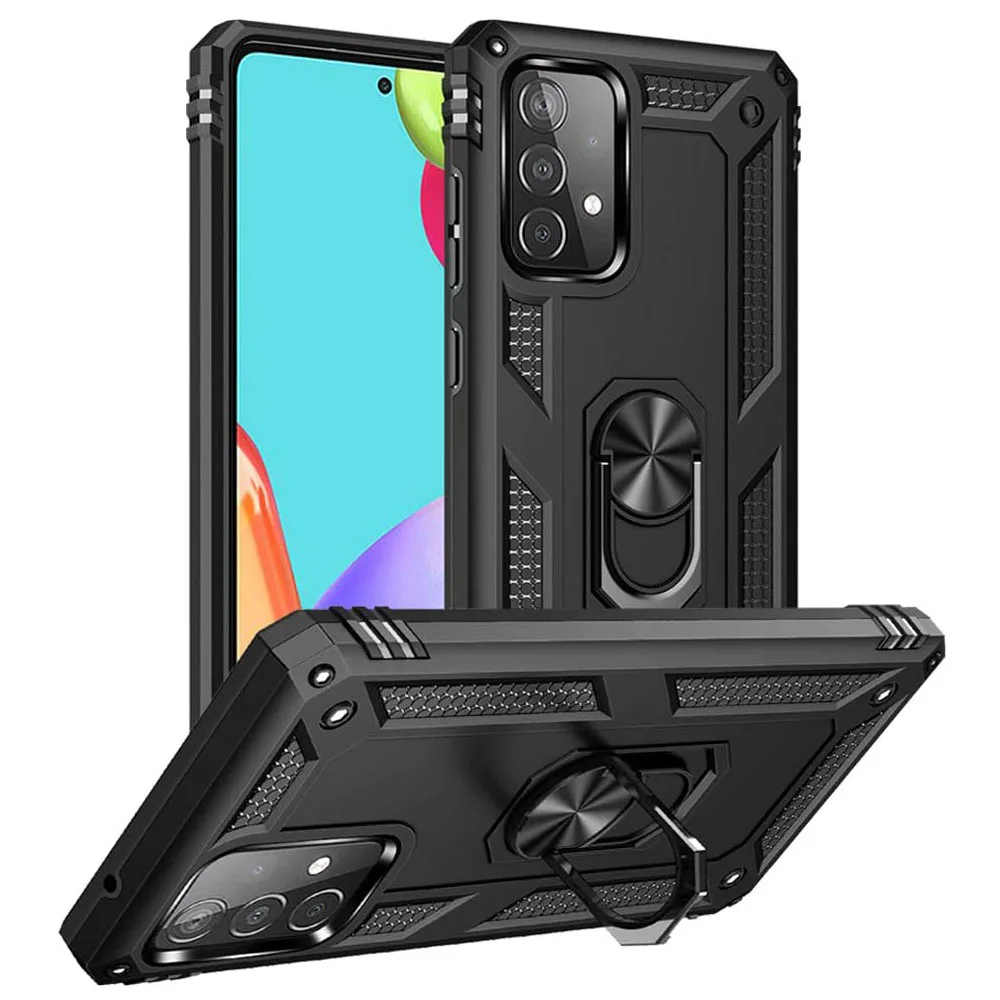Samsung Galaxy A52 5G Hybrid Dual-Layer Armour Case With Magnetic Ring Stand - Image 4