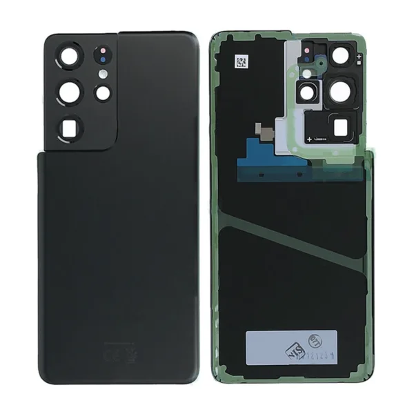 Genuine Samsung G998 Galaxy S21 Ultra Rear Back Glass / Battery Cover With Camera Lens - Phantom Black