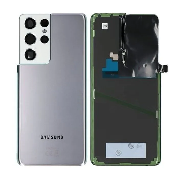 Genuine Samsung G998 Galaxy S21 Ultra Rear Back Glass / Battery Cover With Camera Lens - Phantom Silver