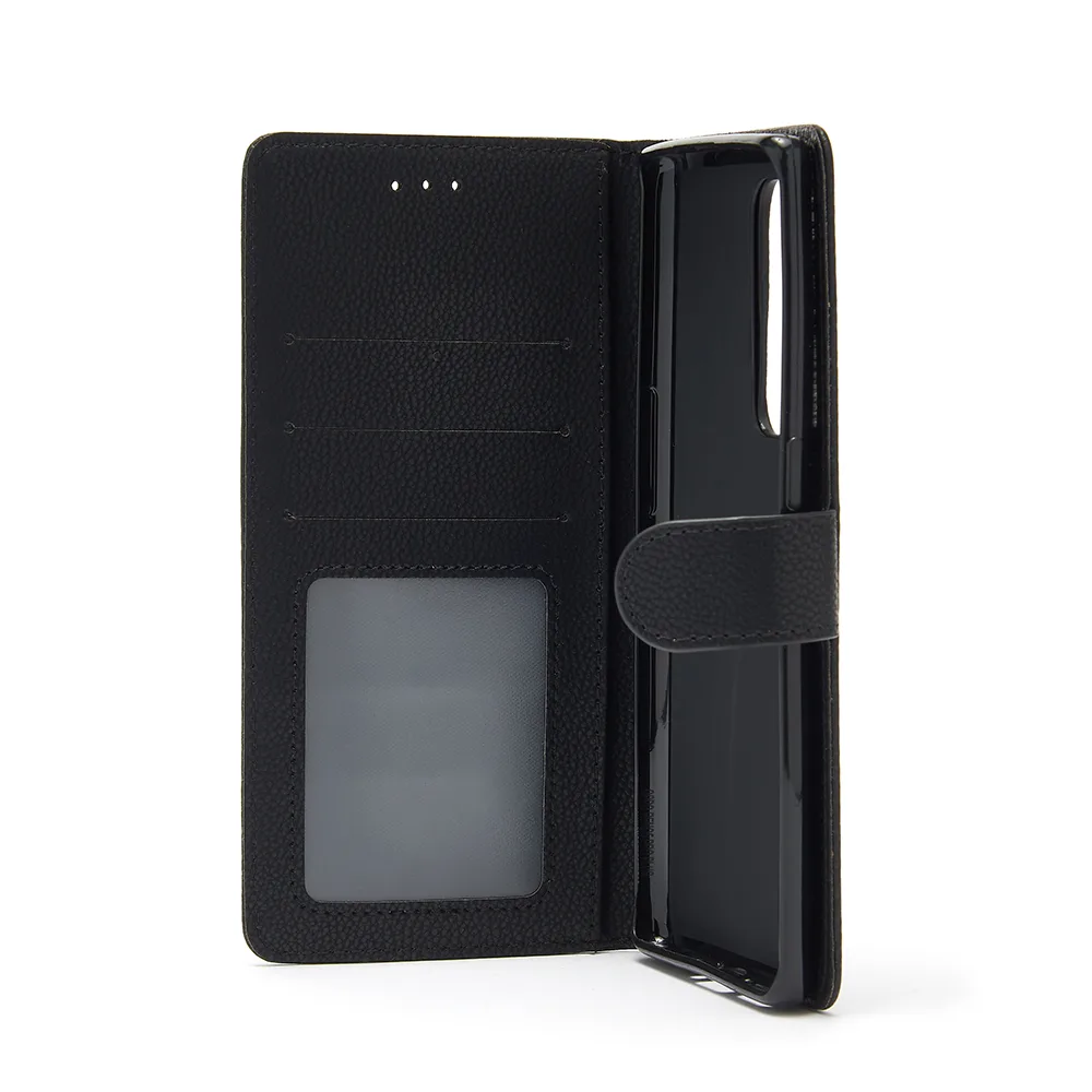 Nokia 1.4 Premium Litchi Style PU Leather Wallet Book Case Cover Card Holder - Black - Image 3