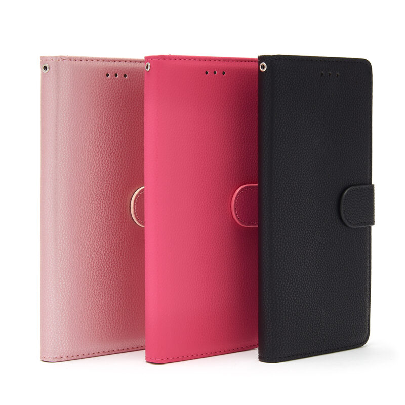 Premium Litchi Style PU Leather Wallet Book Case Cover Card Holder