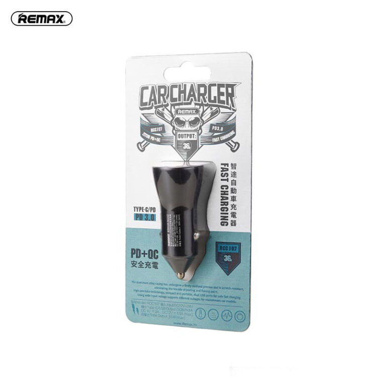 REMAX RCC-107 Fast Charging PD+QC Type-C Twin Car Charger