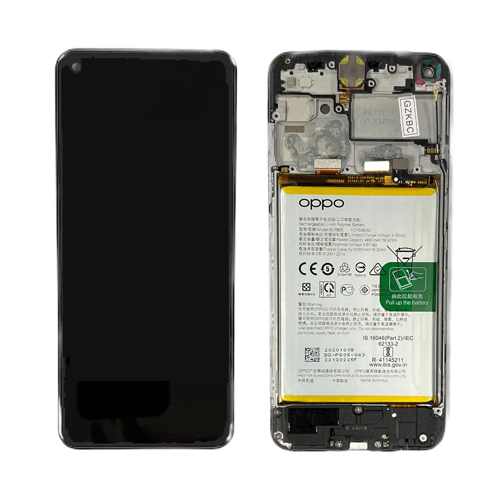 a52lcdoem.jpg LCD Screen & Touch Digitiser With Frame & Battery For Oppo A53 – OEM Pulled