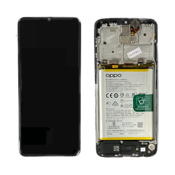 LCD Screen & Touch Digitiser With Frame & Battery For Oppo A9 2020 – OEM Pulled