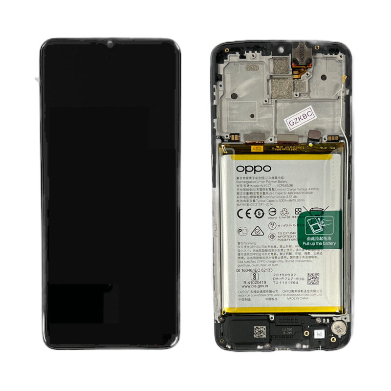 LCD Screen & Touch Digitiser With Frame & Battery For Oppo A9 2020 – OEM Pulled