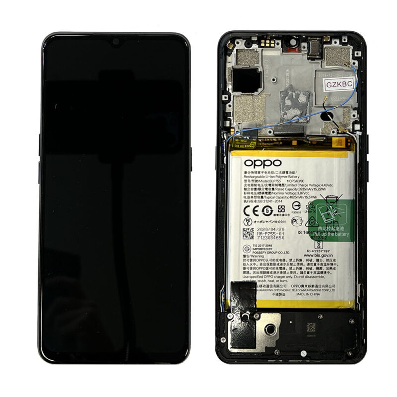 LCD Screen & Touch Digitiser With Frame & Battery For Oppo Find X2 Lite – Black - OEM Pulled
