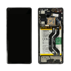 LCD Screen & Touch Digitiser With Frame & Battery For Oppo Find X2 Neo – Black – OEM Pulled