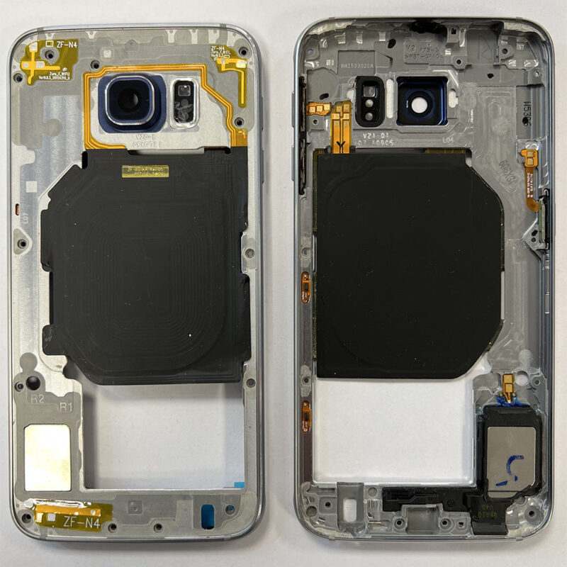 OEM Mid Frame Chassis With Power / Volume Buttons For Samsung G920 Galaxy S6 - Black