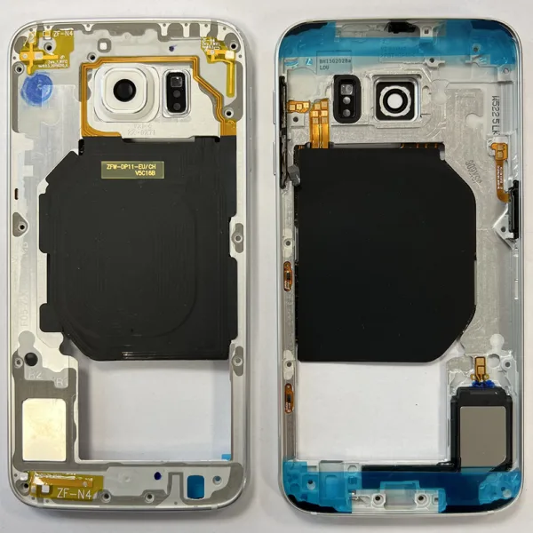 OEM Mid Frame Chassis With Power / Volume Buttons For Samsung G920 Galaxy S6 - White