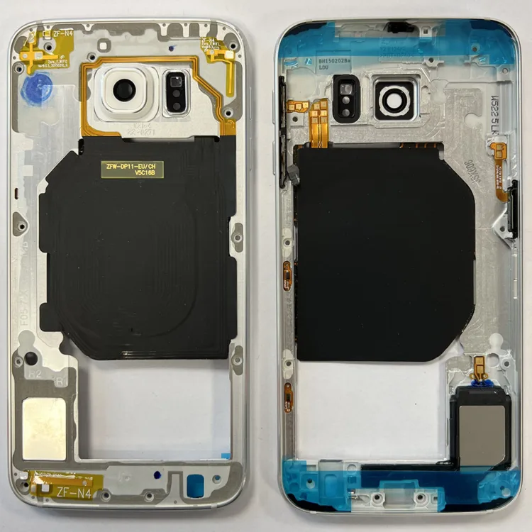OEM Mid Frame Chassis With Power / Volume Buttons For Samsung G920 Galaxy S6 - White