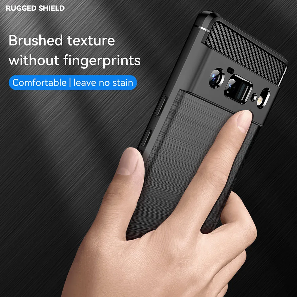 Matte TPU Shockproof Gel Case Cover With Carbon Fibre Effect For Pixel 6 Series - Image 2
