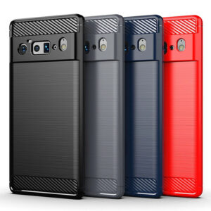 Matte TPU Shockproof Gel Case Cover With Carbon Fibre Effect For Pixel 6 Series
