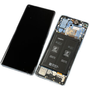 LCD Screen & Touch Digitiser With Frame & Battery For Oppo Reno 4 Pro 5G – Blue – OEM Pulled