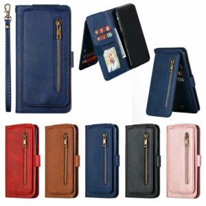 Wallet Case Purse With Flip Zip Cover Card Holder For iPhone
