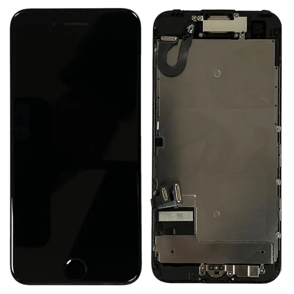 LCD Screen & Touch Digitiser With Front Camera & Speaker For iPhone 7 - Black - OEM Pulled