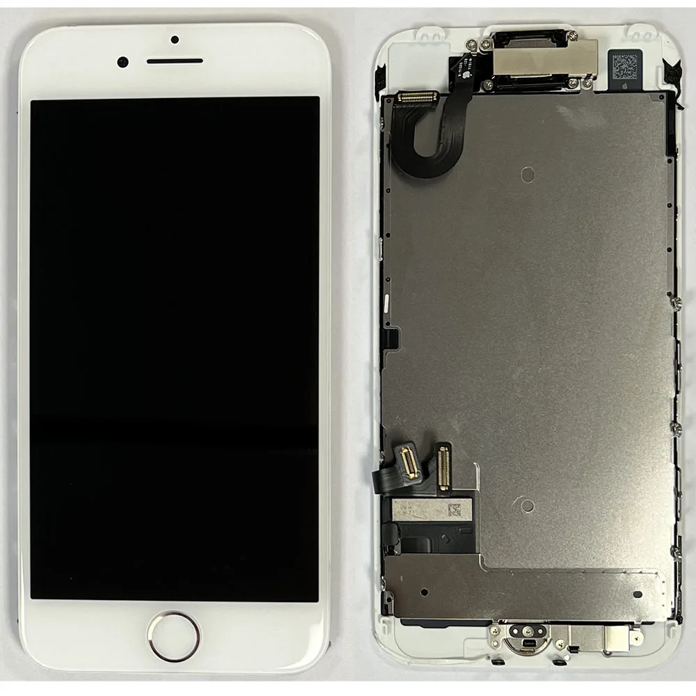 LCD Screen & Touch Digitiser With Front Camera & Speaker For iPhone 7 - White - OEM Pulled
