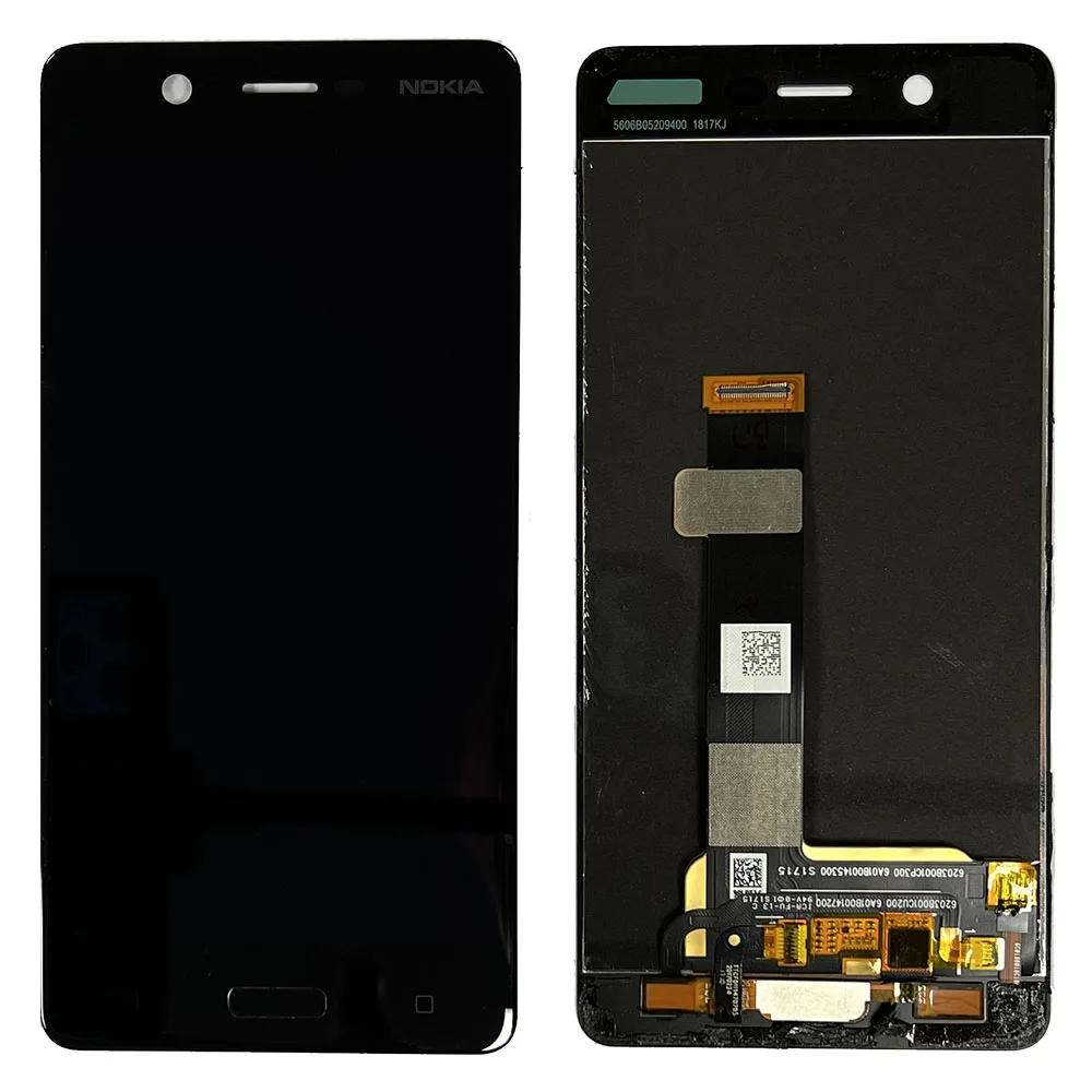 nokia5lcd-2.jpg LCD Screen & Touch Digitiser With Home Flex For Nokia 5 - OEM Pulled
