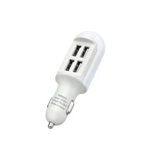 budi 4 Port 20 Watt In Car Charger - White