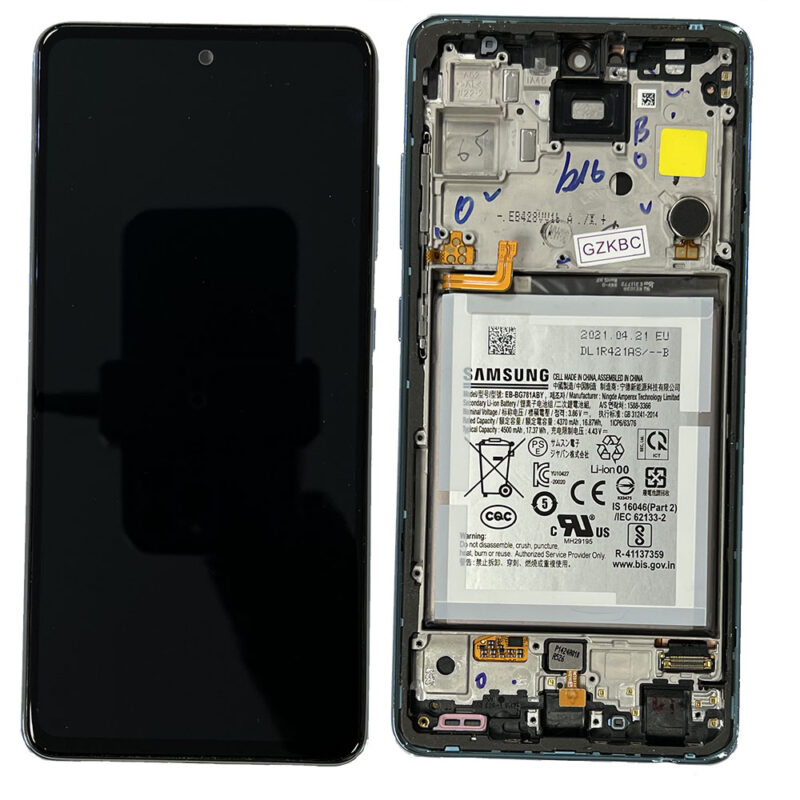 LCD Screen & Touch Digitiser With Frame & Battery For Samsung A526B Galaxy A52 5G - Blue - OEM Pulled