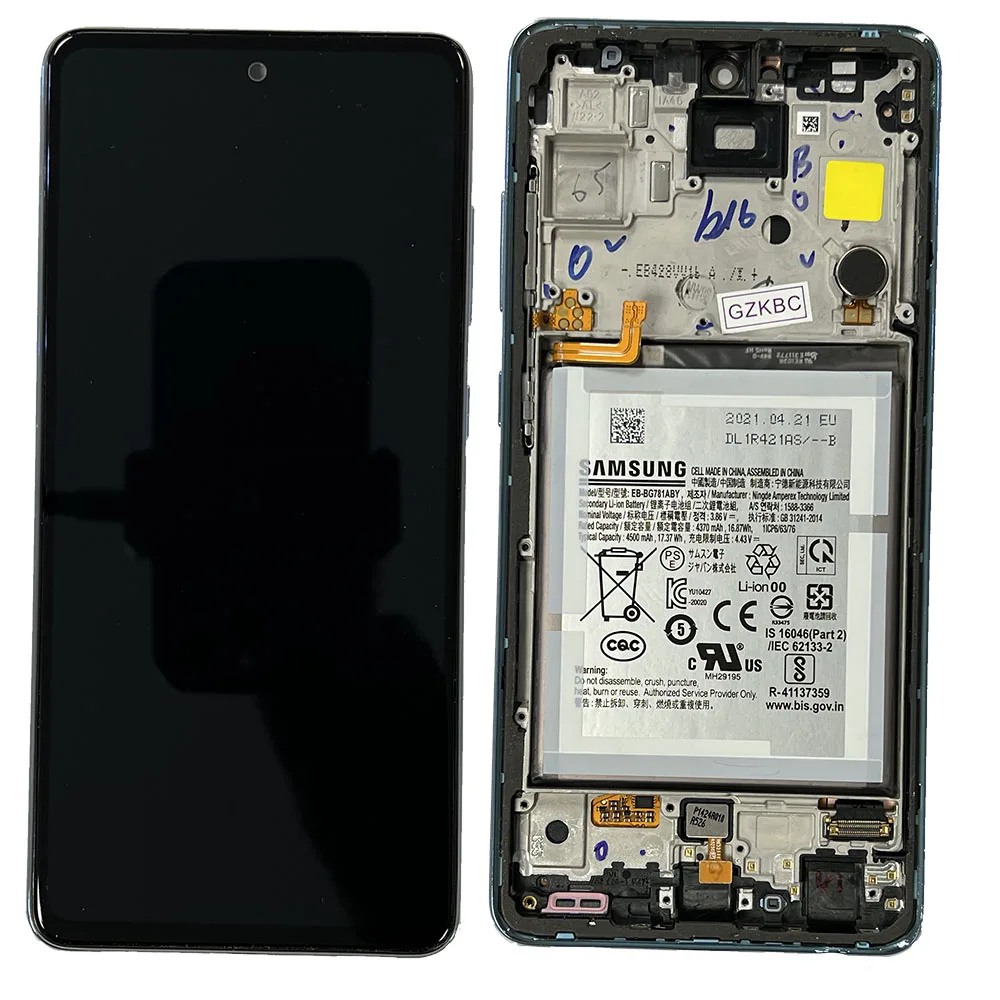 a52bluelcd.jpg LCD Screen & Touch Digitiser With Frame & Battery For Samsung A526B Galaxy A52 5G - Blue - OEM Pulled