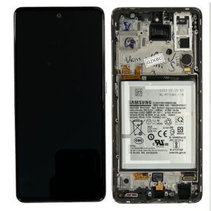 LCD Screen & Touch Digitiser With Frame & Battery For Samsung A526B Galaxy A52 5G - Silver - OEM Pulled