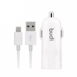 budi 2.4A USB Car Charger & 1.2M Lightning Cable