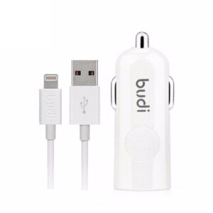 budi 2.4A USB Car Charger & 1.2M Lightning Cable